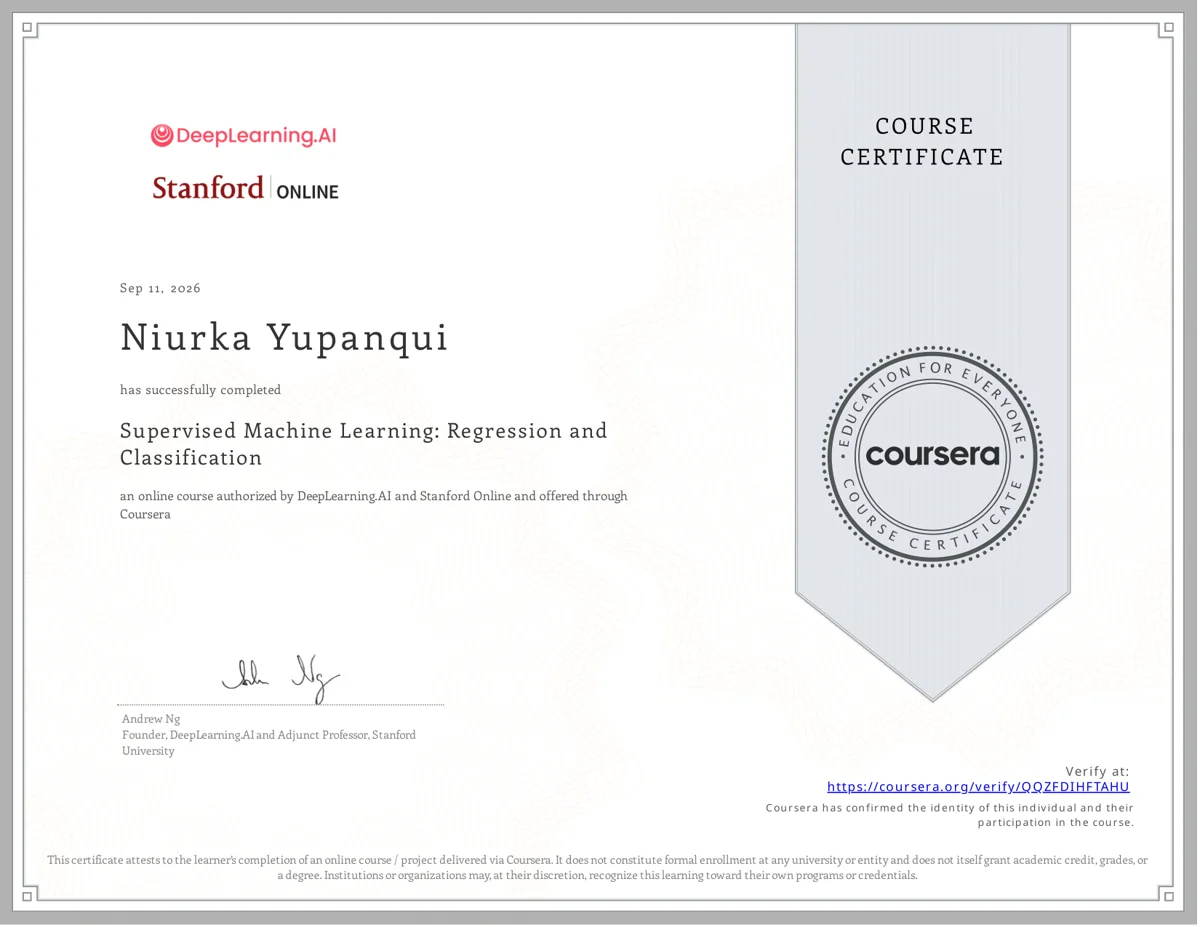 Supervised Machine Learning: Regression and Classification